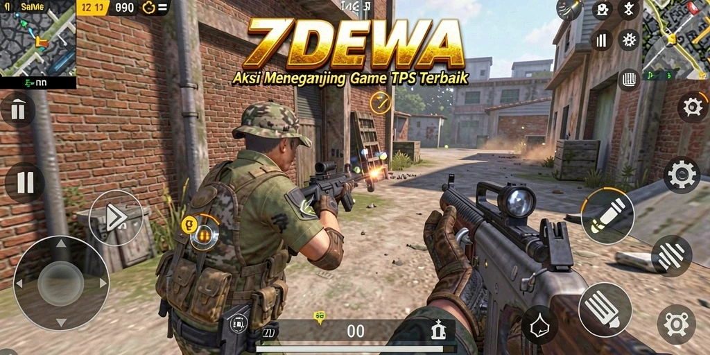 Tampilan aksi seru di 7DEWA dalam mode TPS.