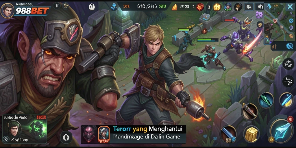 Tangkapan layar gameplay 988BET menampilkan suasana Horror yang mencekam.