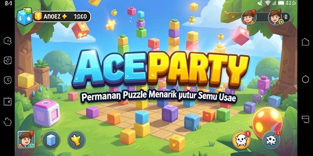 Tampilan gameplay ACEPARTY dengan tantangan Puzzle menarik.