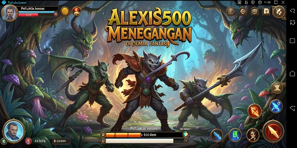 Screenshot gameplay ALEXIS500 menampilkan dunia petualangan yang menakjubkan.