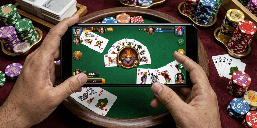 Tampilan gameplay seru QiuQiu di API77.