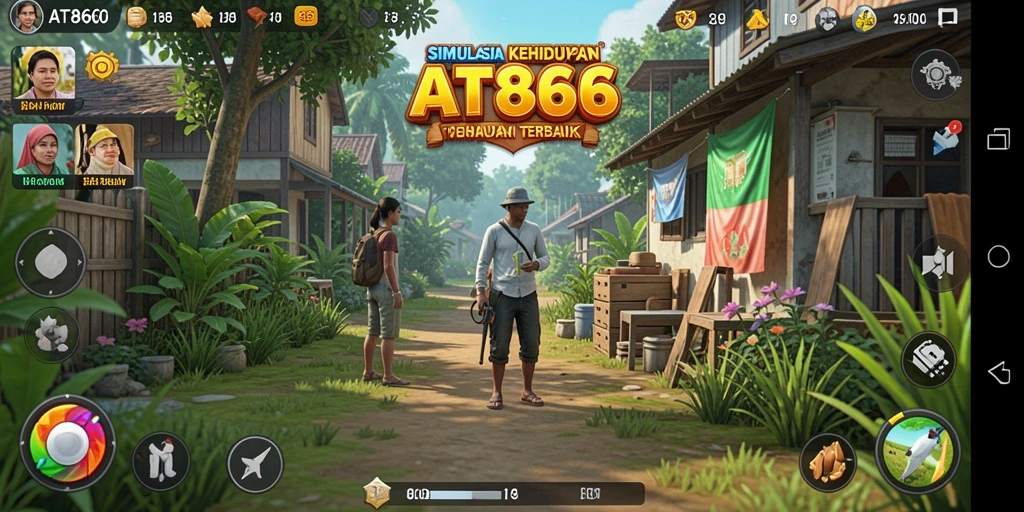 Screenshot eksplorasi gameplay <strong>AT866</strong> dengan interaksi karakter yang menyenangkan.