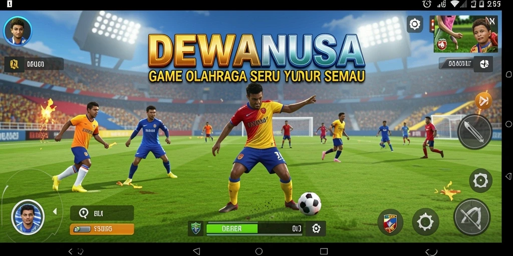 Tampilan gameplay seru dari DEWANUSA yang penuh aksi olahraga.