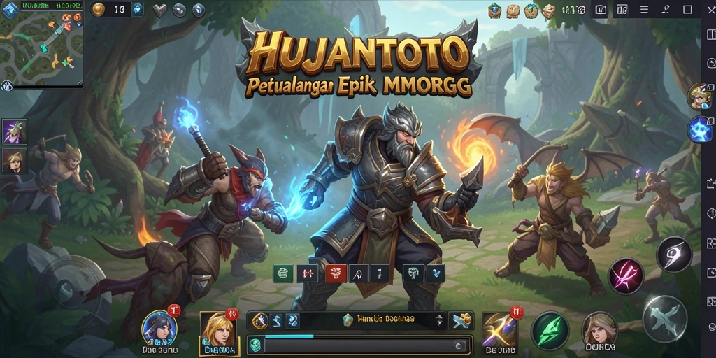 Screenshot menunjukkan pertarungan epik dalam HUJANTOTO.