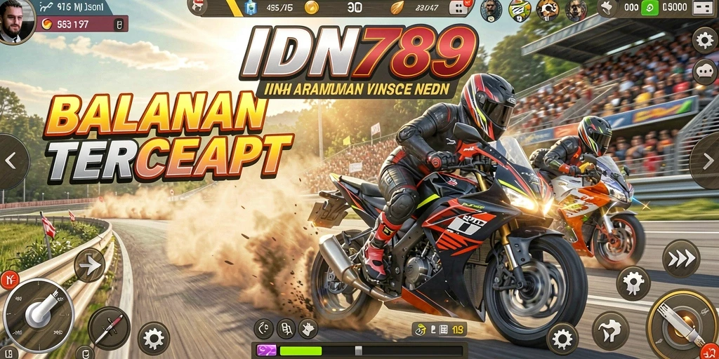 Tampilan menarik gameplay balapan motor di IDN789 dengan grafis memukau.