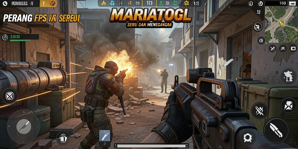 Gameplay MARIATOGL dengan aksi tembak-menembak yang mendebarkan.