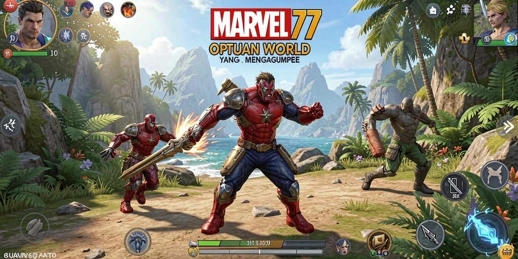 Tangkapan layar dari gameplay Open World yang epik dalam MARVEL77.