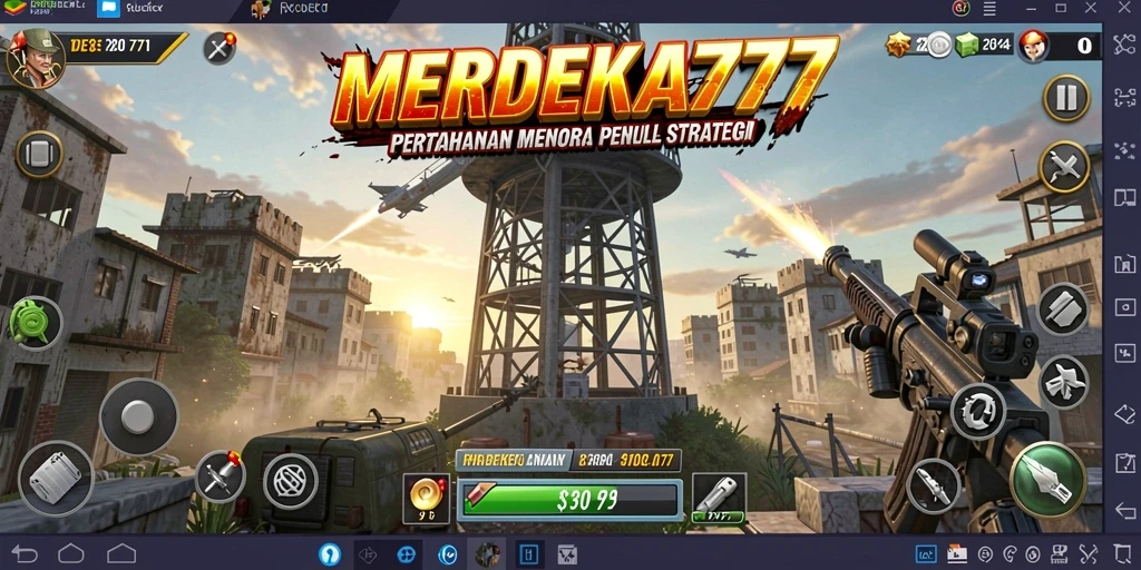 Tampilan gameplay menyerupai medan perang penuh strategi.