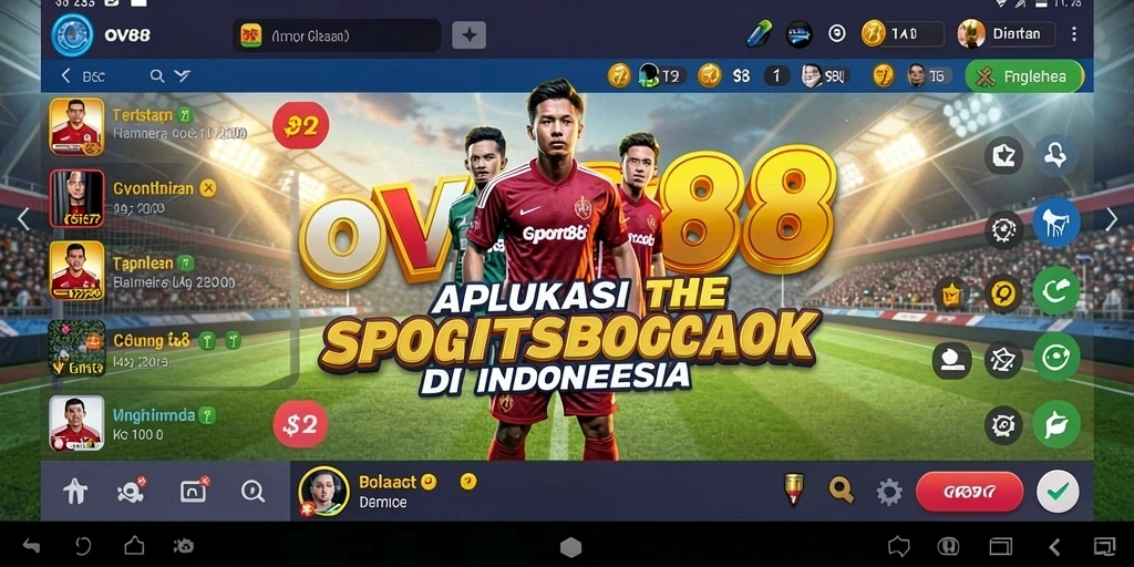 Tampilan menarik dari aplikasi OVO88 yang menampilkan taruhan olahraga.