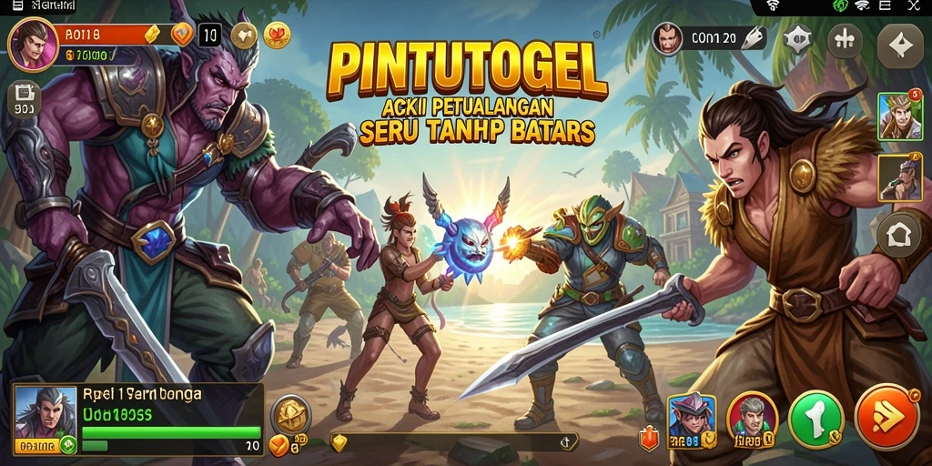 Tampilan aksi mendebarkan dalam gameplay PINTUTOGEL.