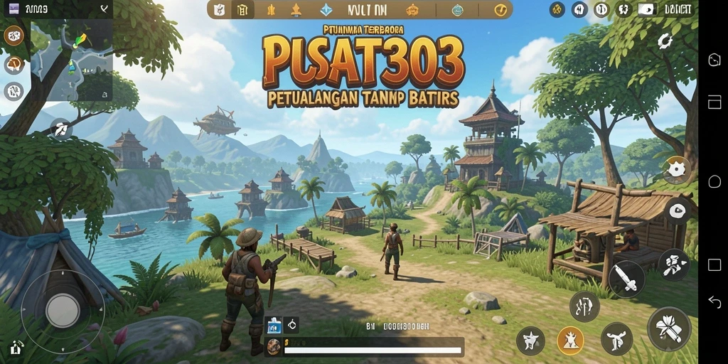 Screenshot gameplay PUSAT303 memperlihatkan eksplorasi dunia terbuka yang mengagumkan.