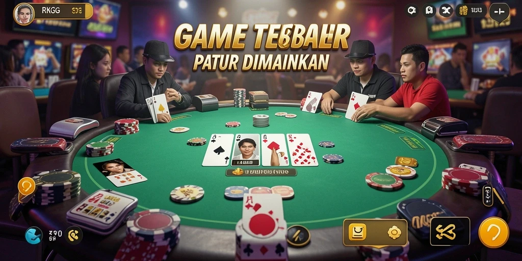 Screenshot menampilkan gameplay poker yang seru dan menegangkan.