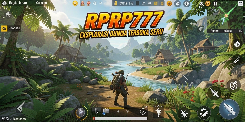 Tangkapan layar RPRP777 menampilkan aksi petualangan dalam dunia Open World.
