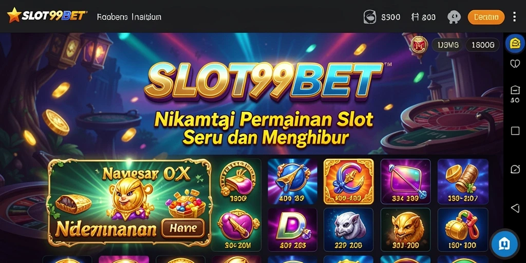 Gameplay menyenangkan dari SLOT99BET dalam suasana slot yang ceria.
