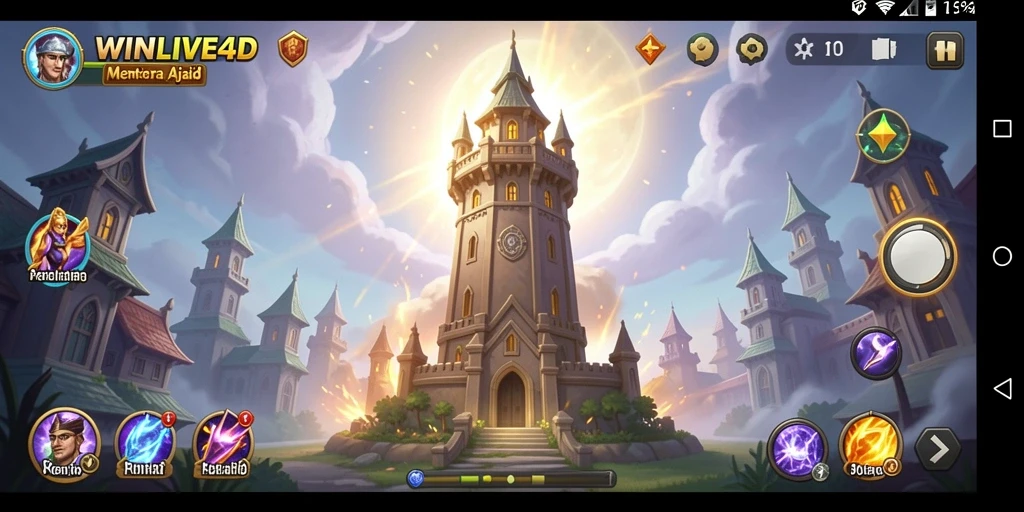 Screenshot gameplay menampilkan aksi Tower Defense di WINLIVE4D.