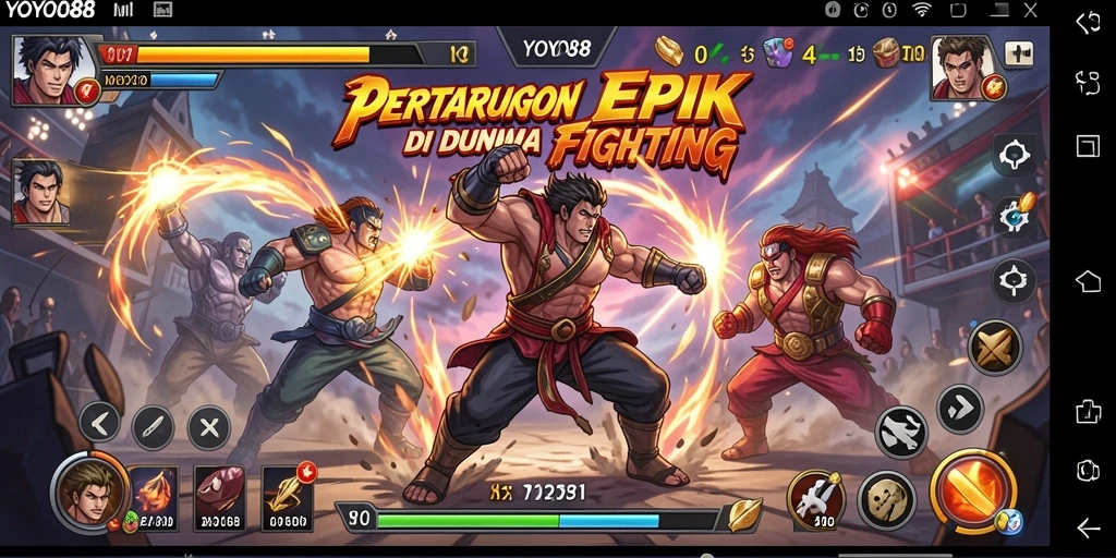 Tampilan gameplay bertarung yang mendebarkan di YOYO88.