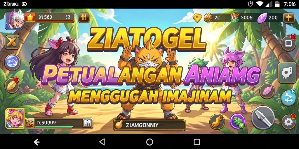 Tampilan gameplay ZIATOGEL dengan karakter Anime yang memikat.