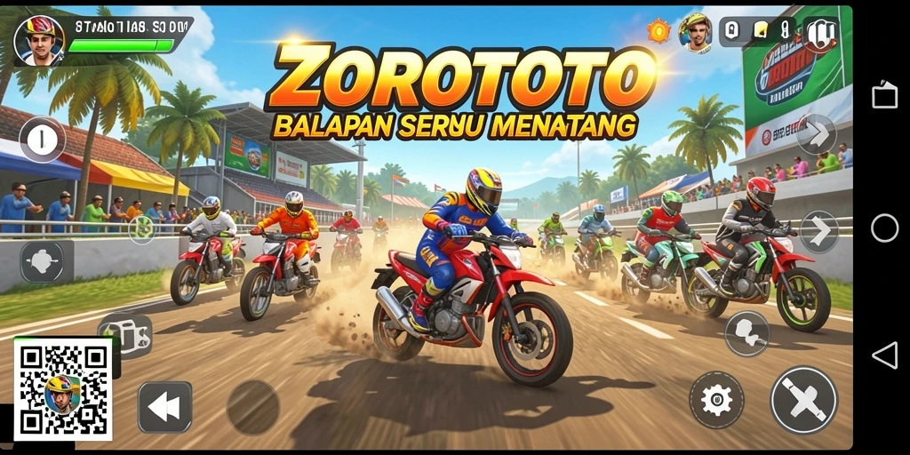 Gameplay ZOROTOTO yang intens dan menantang di lintasan balap.